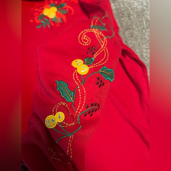 Vintage Studio joy Long Sleeve Christmas T-shirt Embroidered Detail Xl - Picture 6 of 8